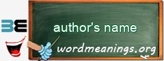 WordMeaning blackboard for author's name